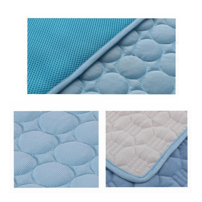 Ice-silk fabric close-up showing the cooling top layer and non-slip base